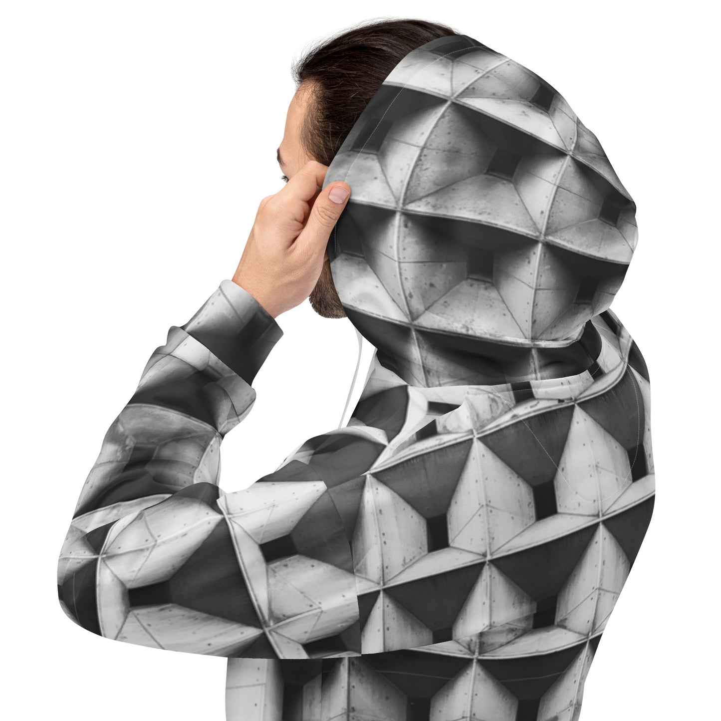 Unisex Urban Geometric Façade Hoodie