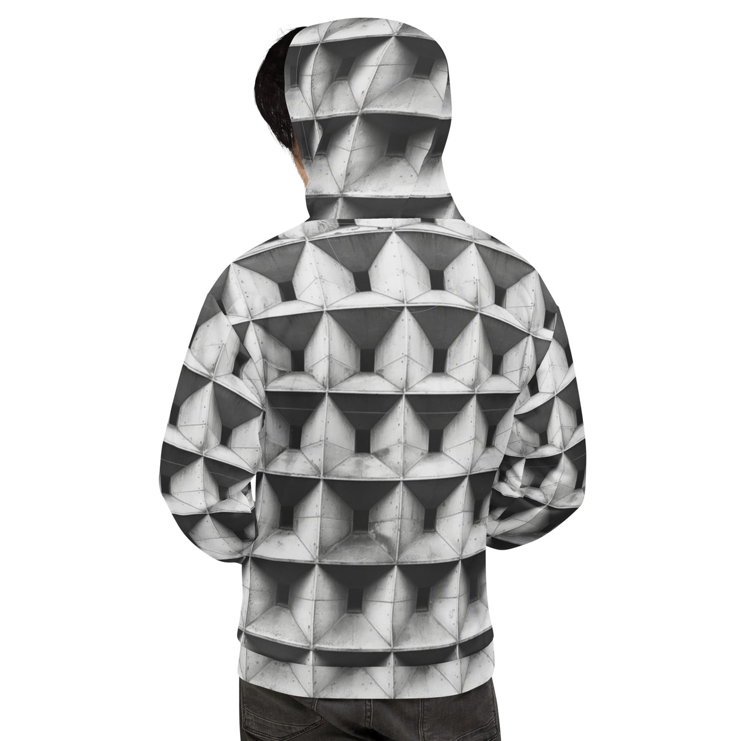 Unisex Urban Geometric Façade Hoodie