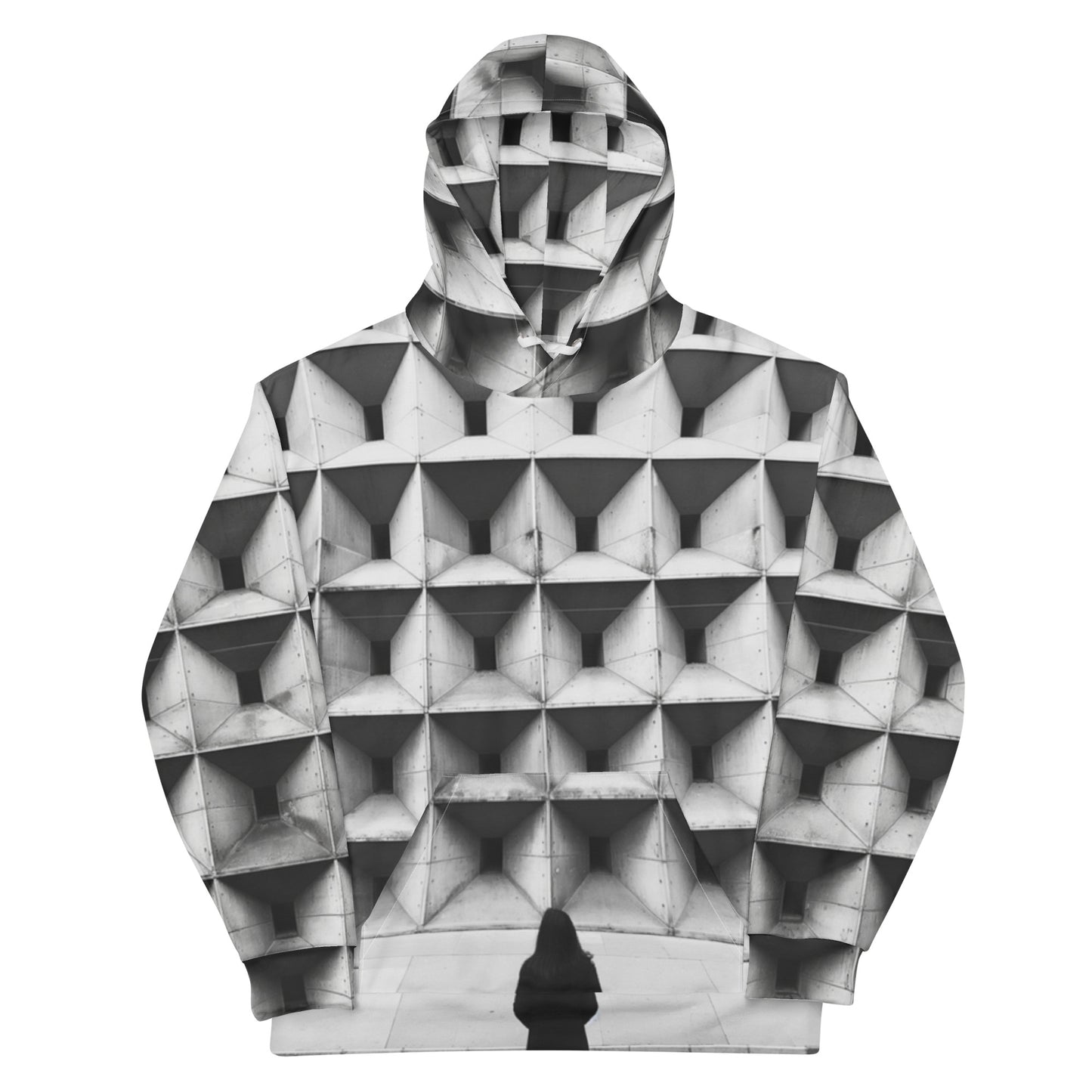 Unisex Urban Geometric Façade Hoodie