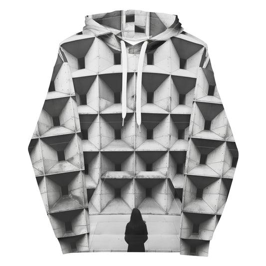 Unisex Urban Geometric Façade Hoodie