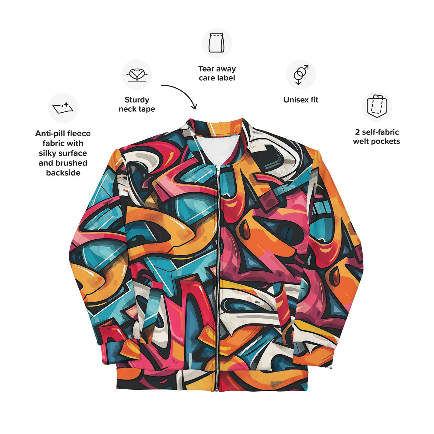 Graffiti Unisex Bomber Jacket